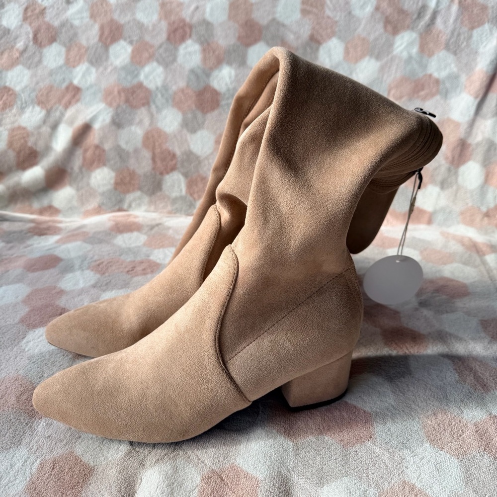 N.N.G. | Thigh High Block Heel Faux Suede Boot